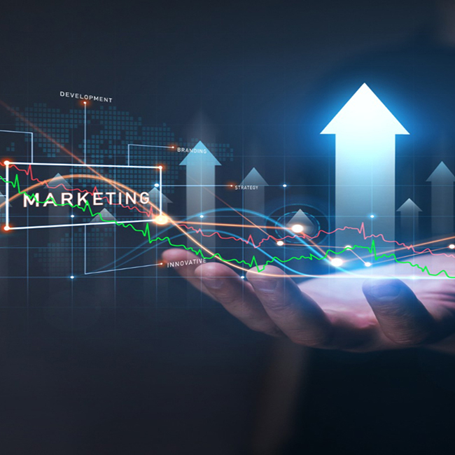 businessman holding analysis graph growth digital marketing concept development analysis